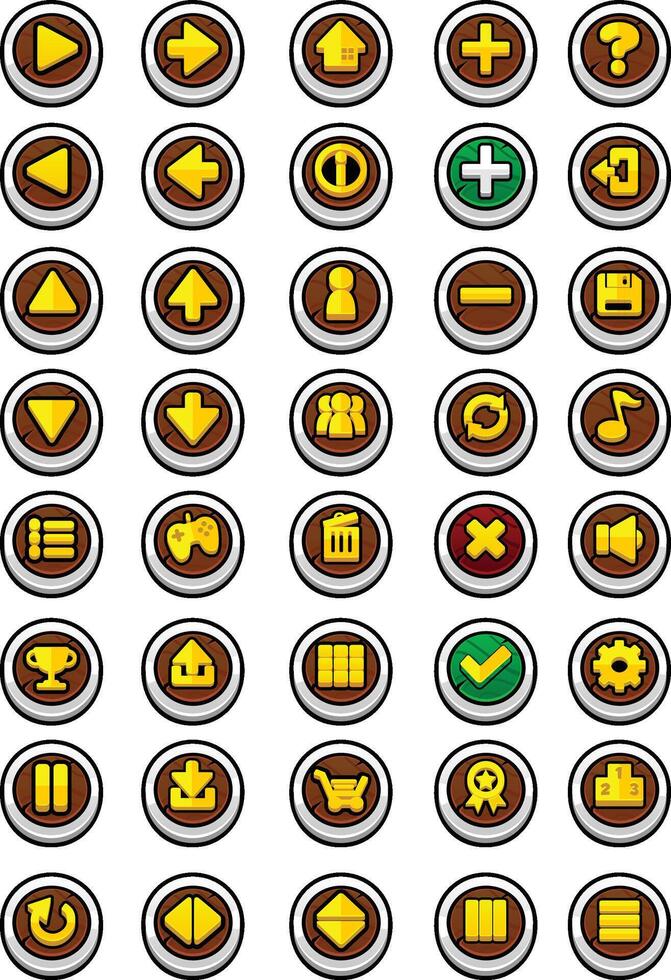 Fantasy RPG Medieval Wood Game UI Button vector