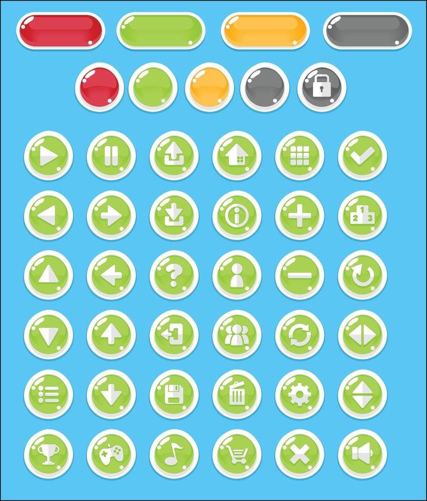 Green Casual Candy Game UI Button vector