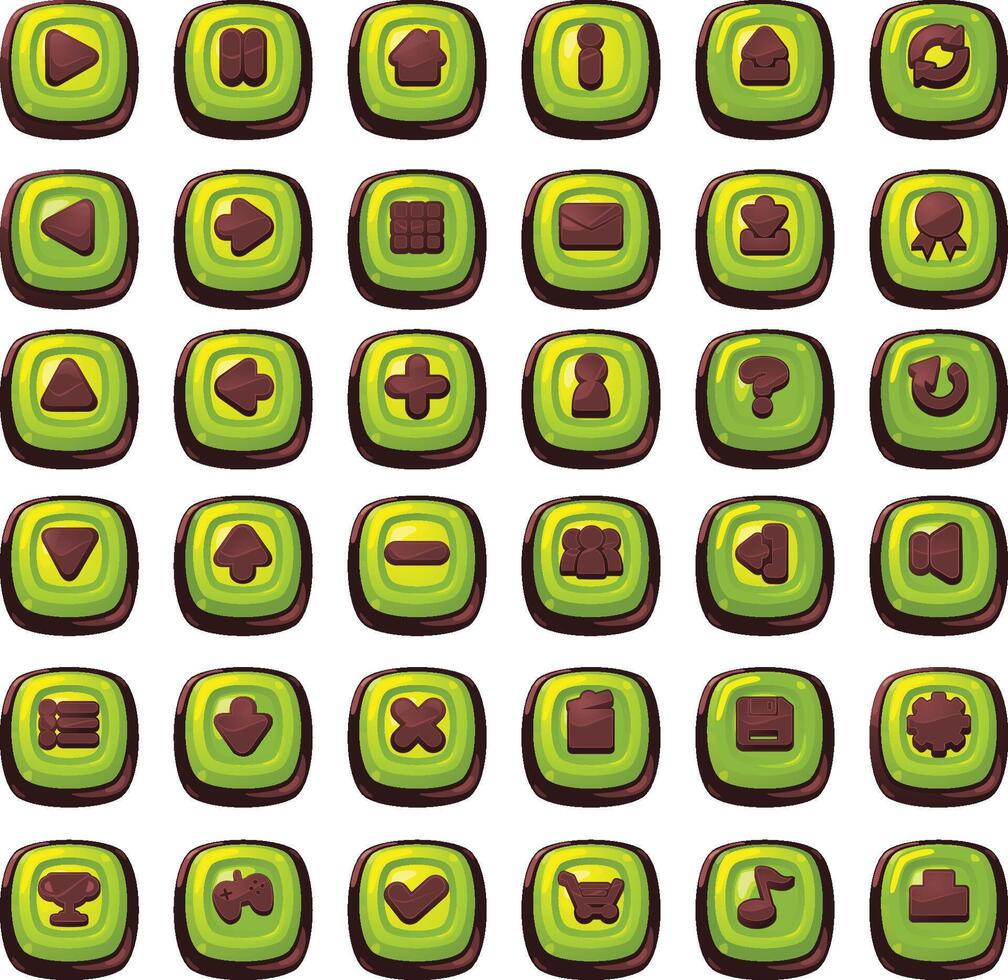 Green Chocolate Candy Game User Interface Button vector
