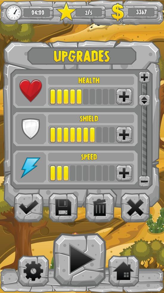Stone Age Game User Interface Shop Window vector