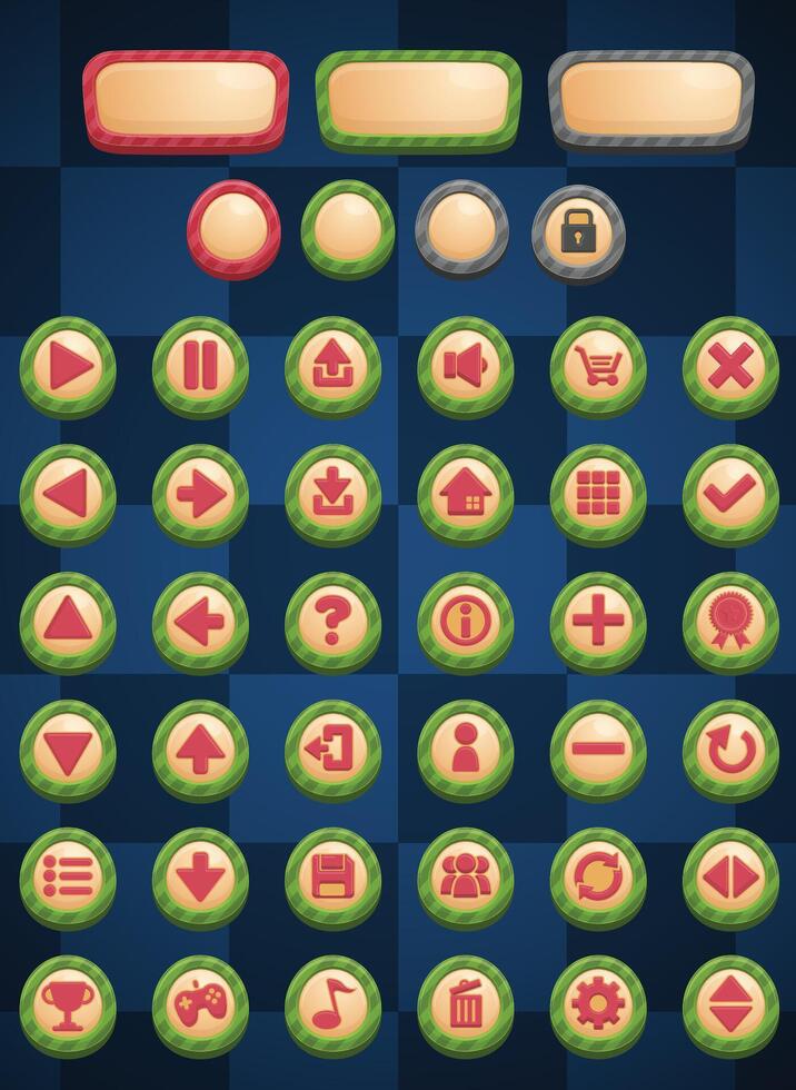 Green Casual Christmas Winter Game UI Button vector