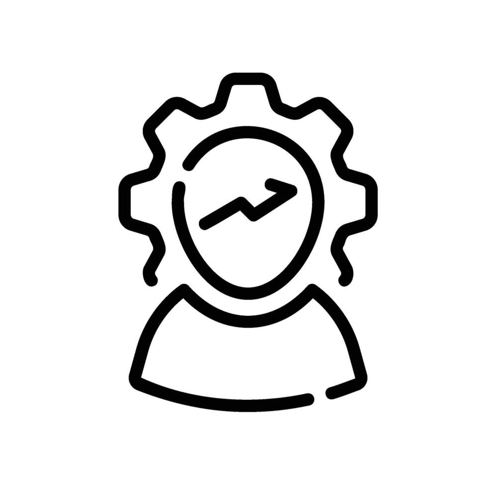 gear Line Icon White Background vector
