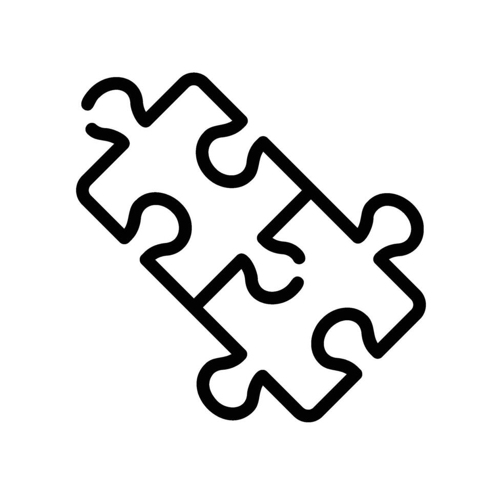 puzzle pieces Line Icon White Background vector