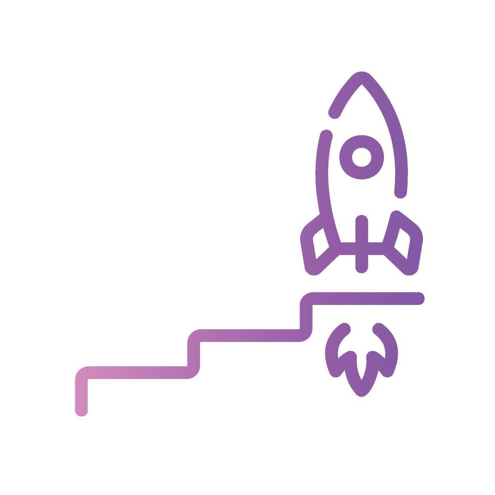 mission Line Gradient Icon White Background vector