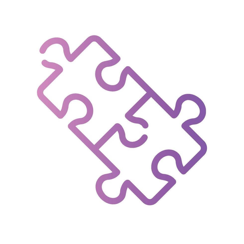 puzzle pieces Line Gradient Icon White Background vector