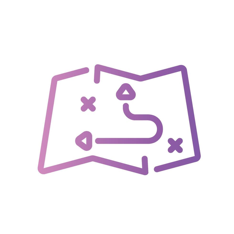 roadmap Line Gradient Icon White Background vector