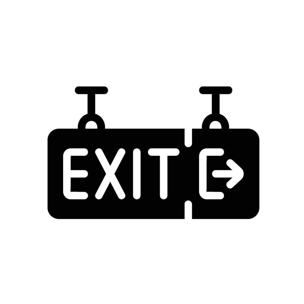 exit sign Glyph Icon White Background vector