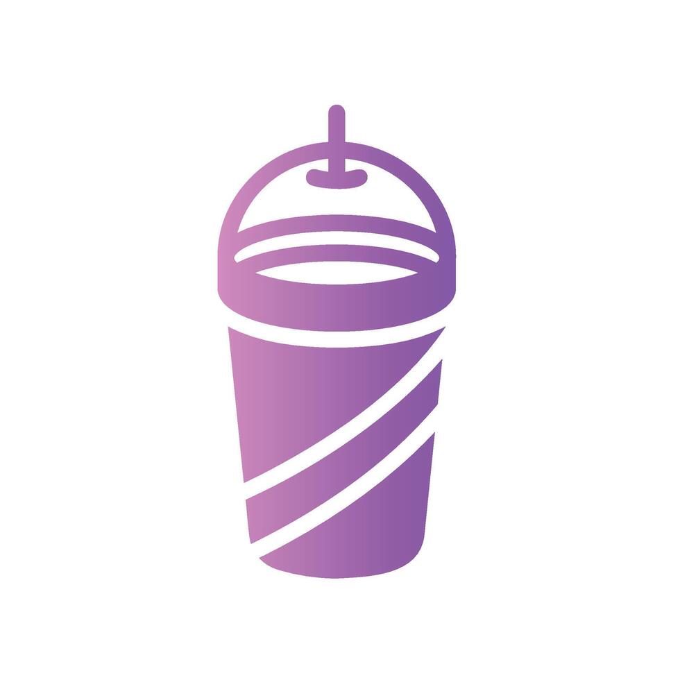 soda cup Flat Gradient Icon White Background vector