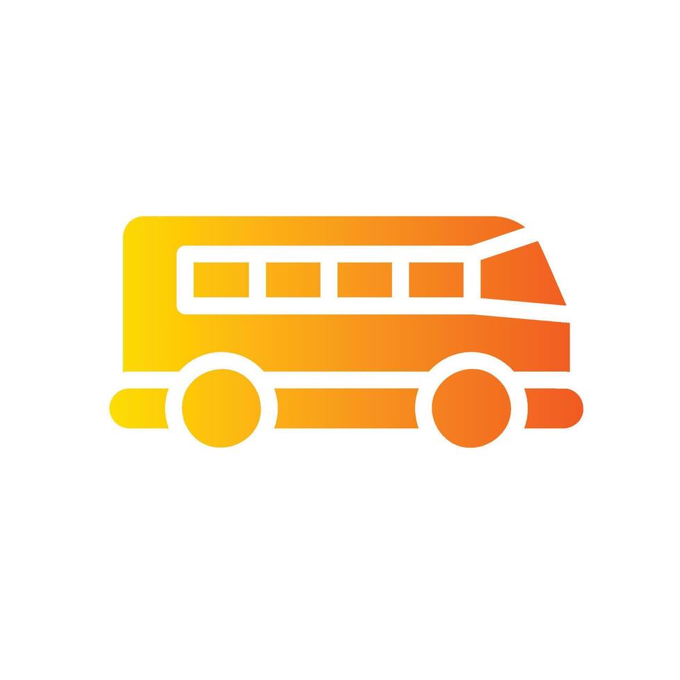 bus Flat Gradient Icon White Background vector