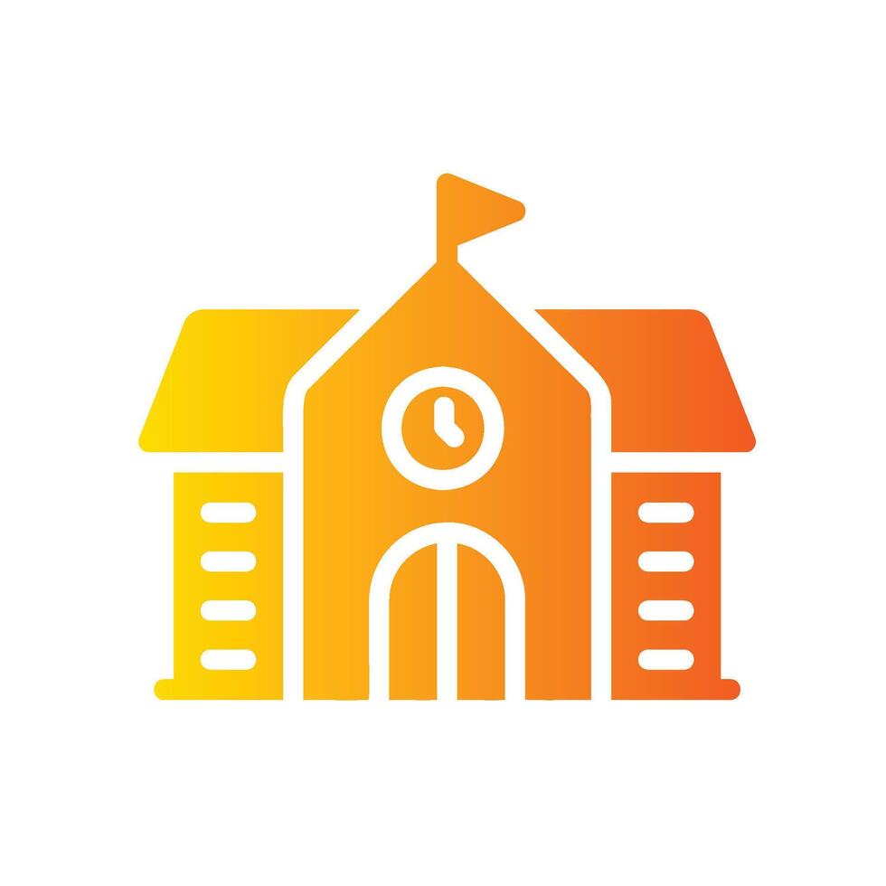 university Flat Gradient Icon White Background vector