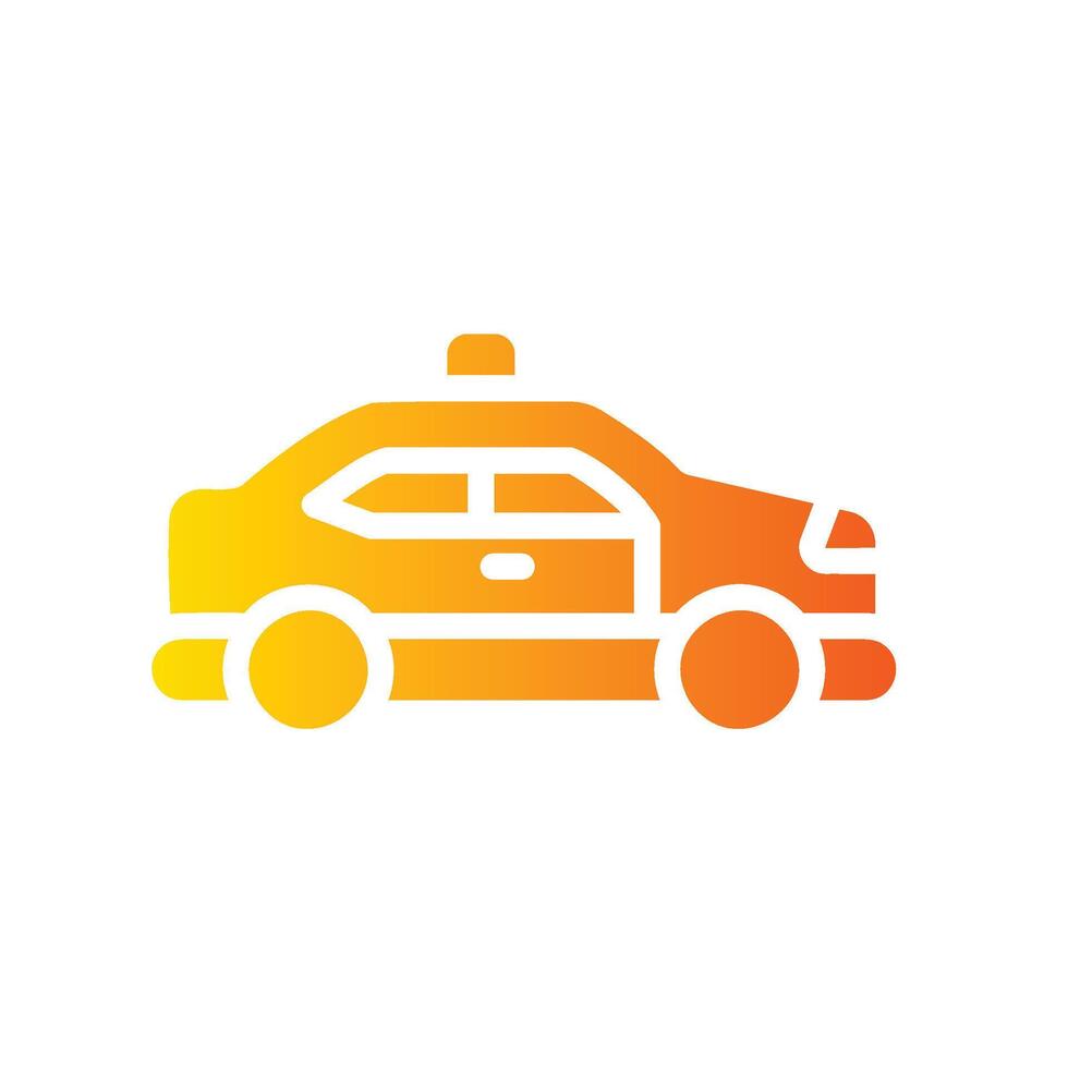 taxi Flat Gradient Icon White Background vector