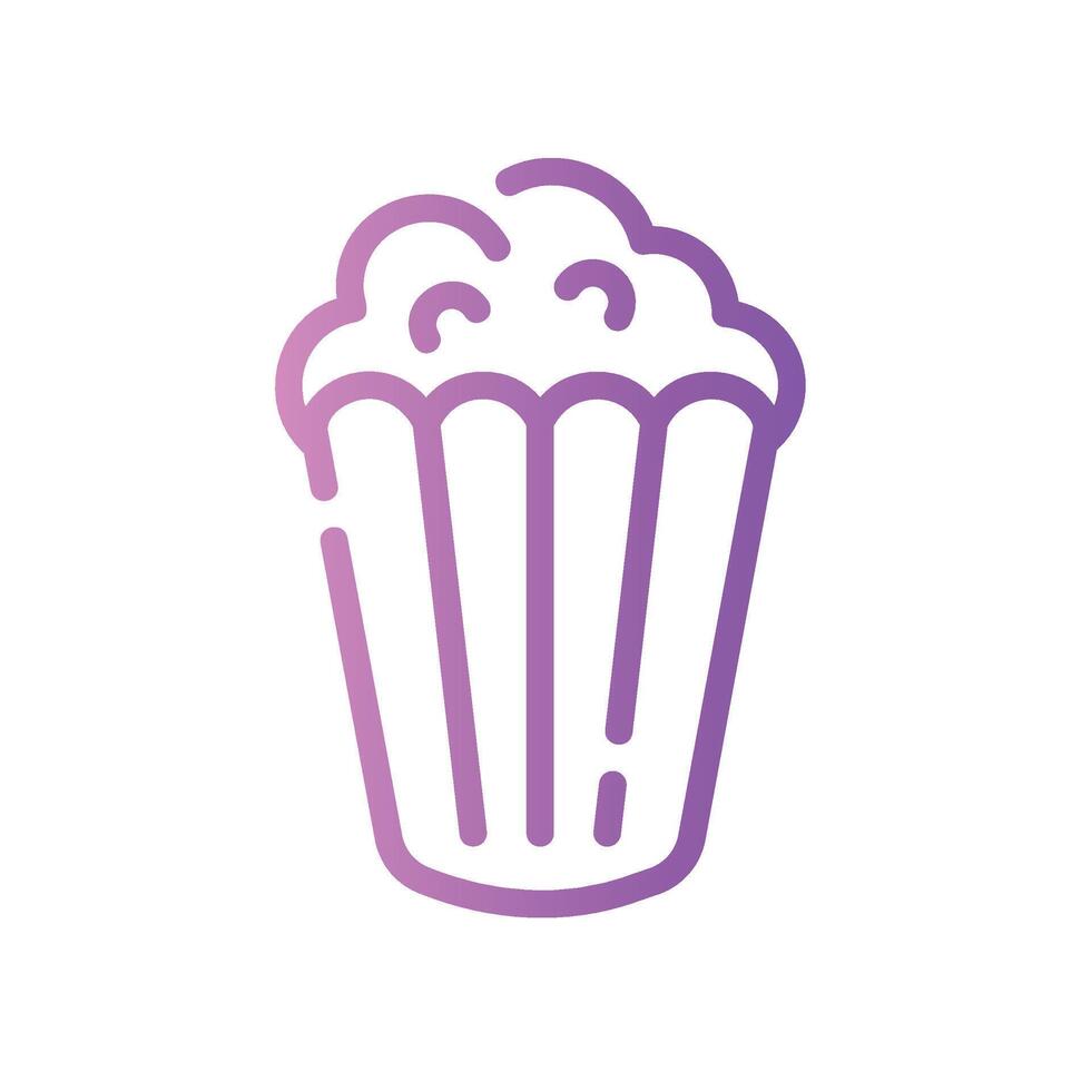 popcorn Line Gradient Icon White Background vector