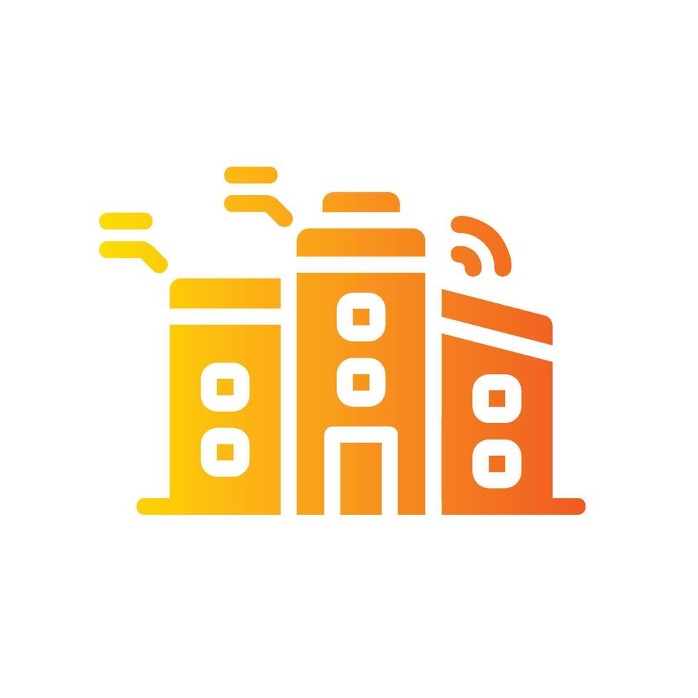 smart city Flat Gradient Icon White Background vector