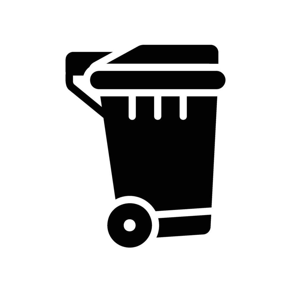 dustbin Glyph Icon White Background vector