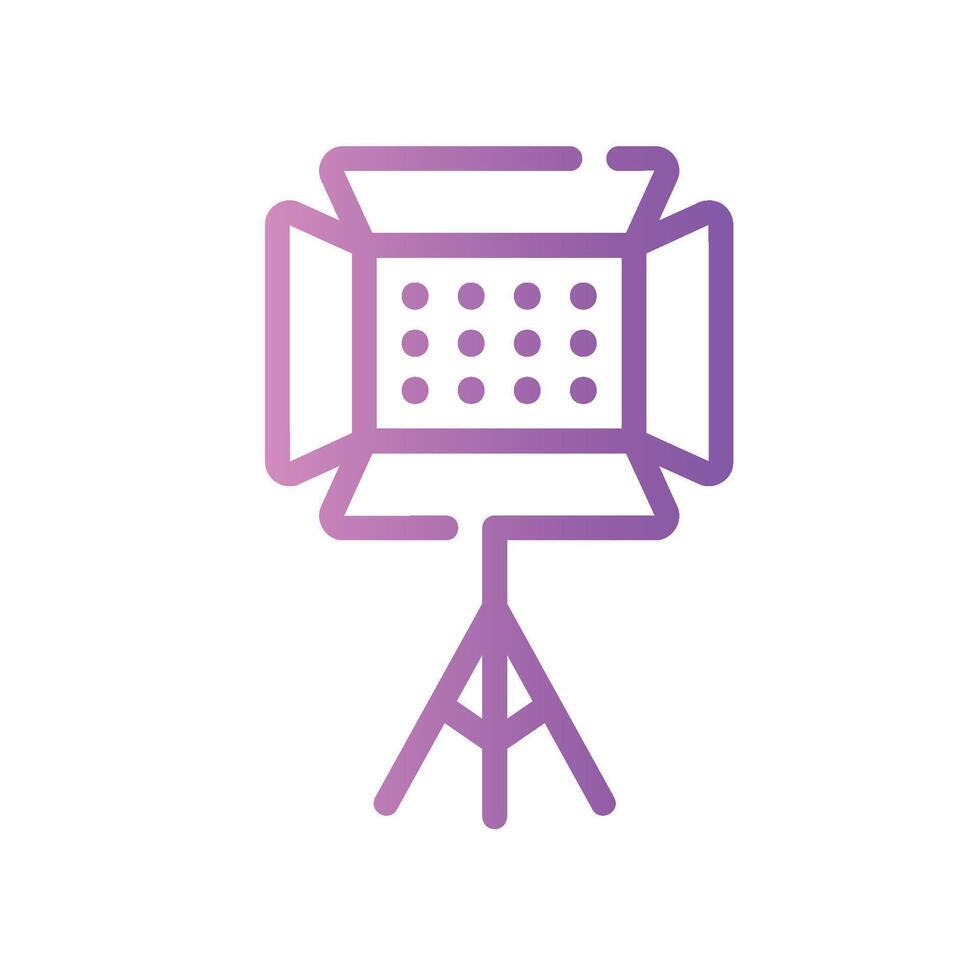 studio light Line Gradient Icon White Background vector