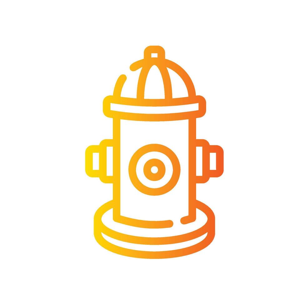 fire hydrant Line Gradient Icon White Background vector