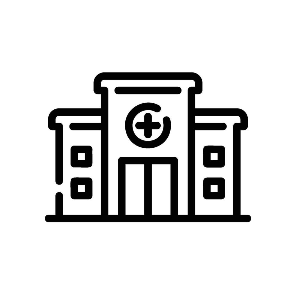 hospital Line Icon White Background vector