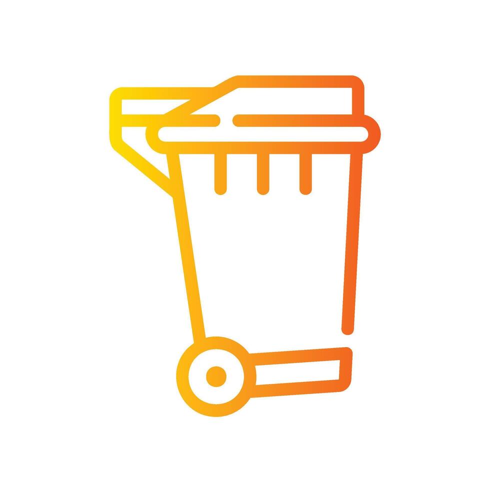 dustbin Line Gradient Icon White Background vector