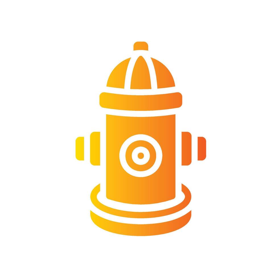fire hydrant Flat Gradient Icon White Background vector