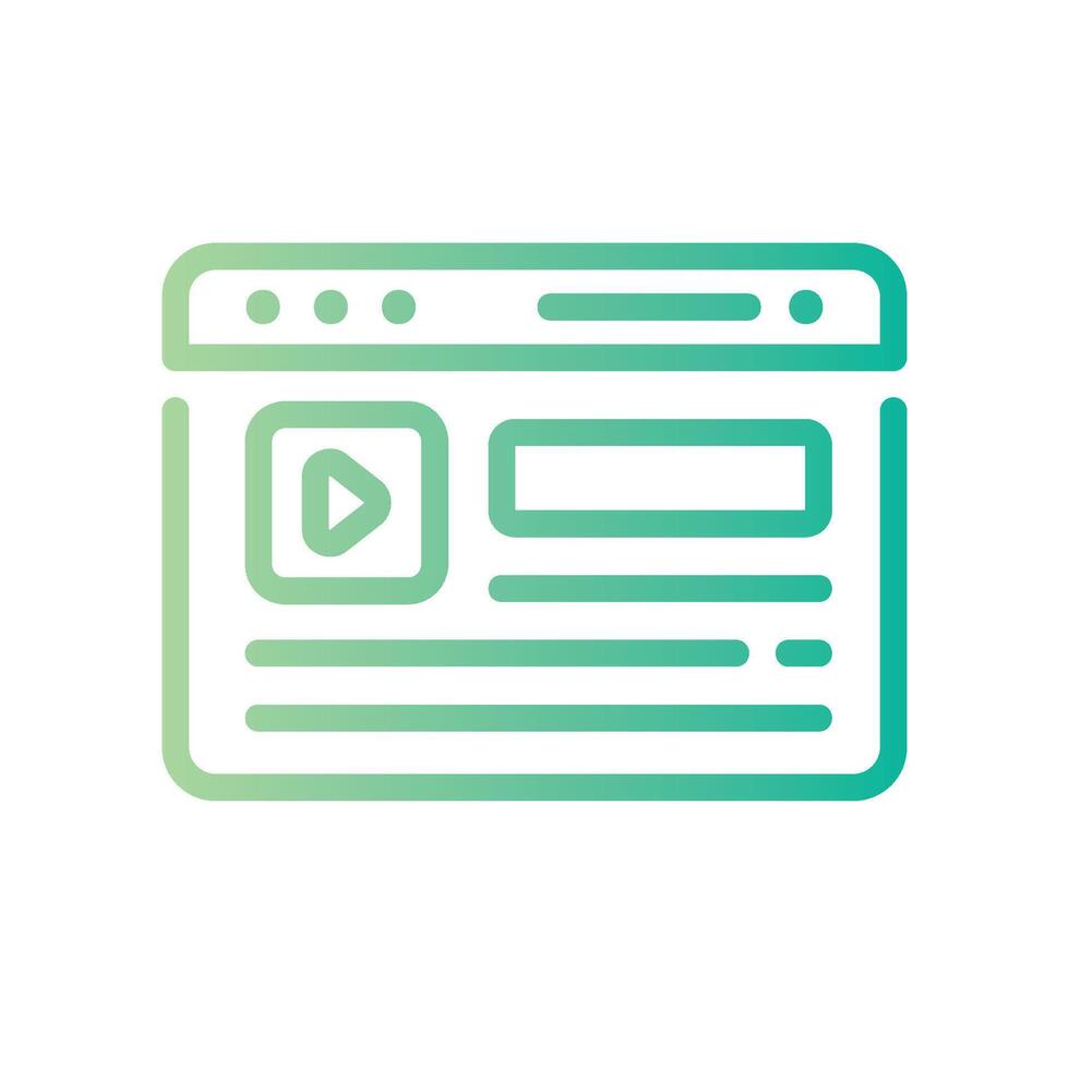 browser Line Gradient Icon White Background vector