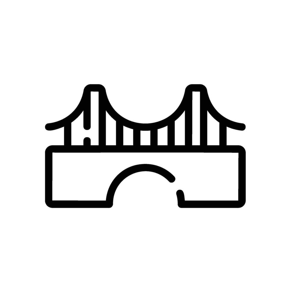 bridge Line Icon White Background vector