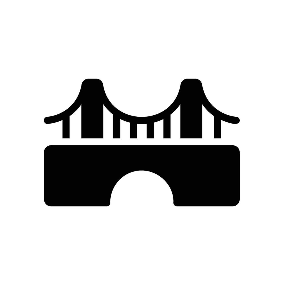 bridge Glyph Icon White Background vector