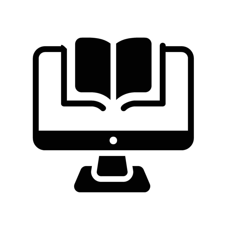 e-book Glyph Icon White Background vector