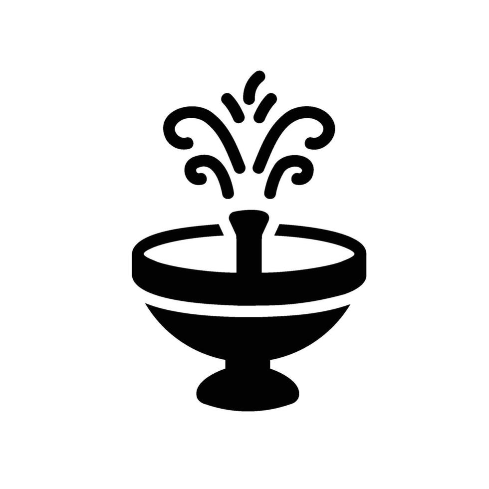 fountain Glyph Icon White Background vector