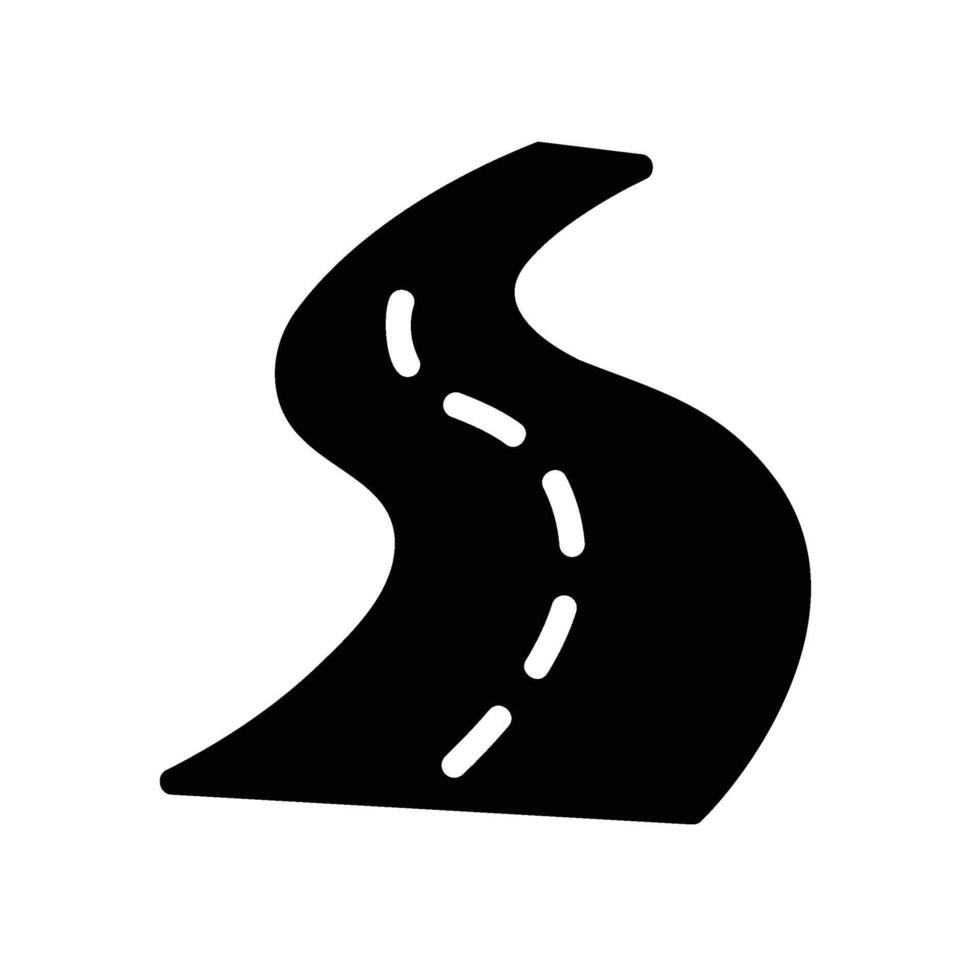 road Glyph Icon White Background vector