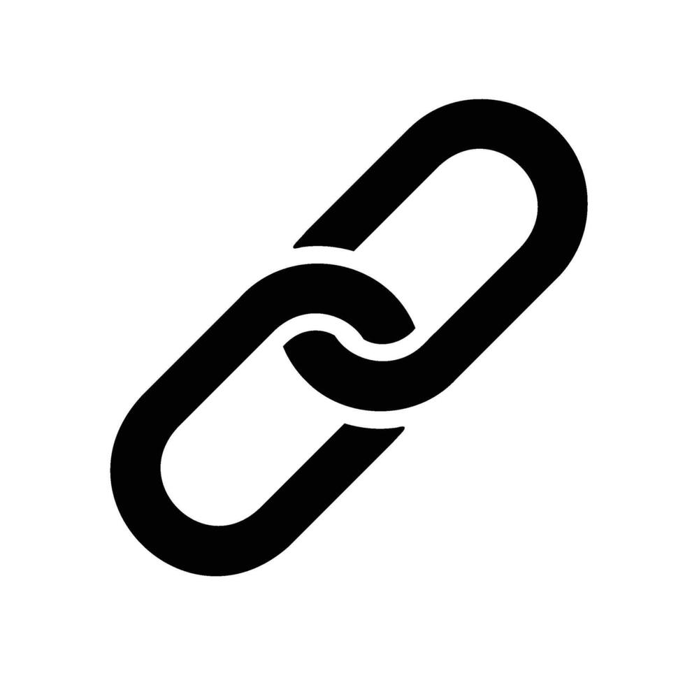 link Glyph Icon White Background vector
