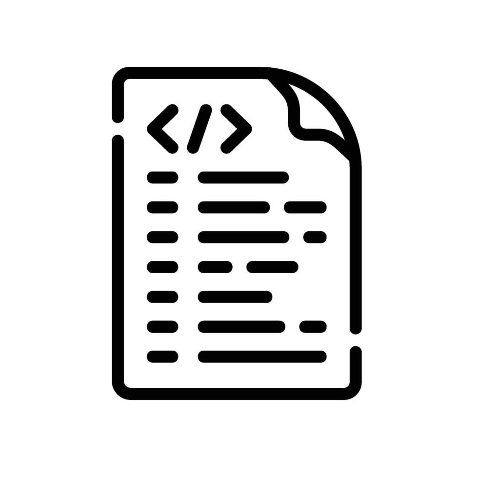 script Line Icon White Background vector