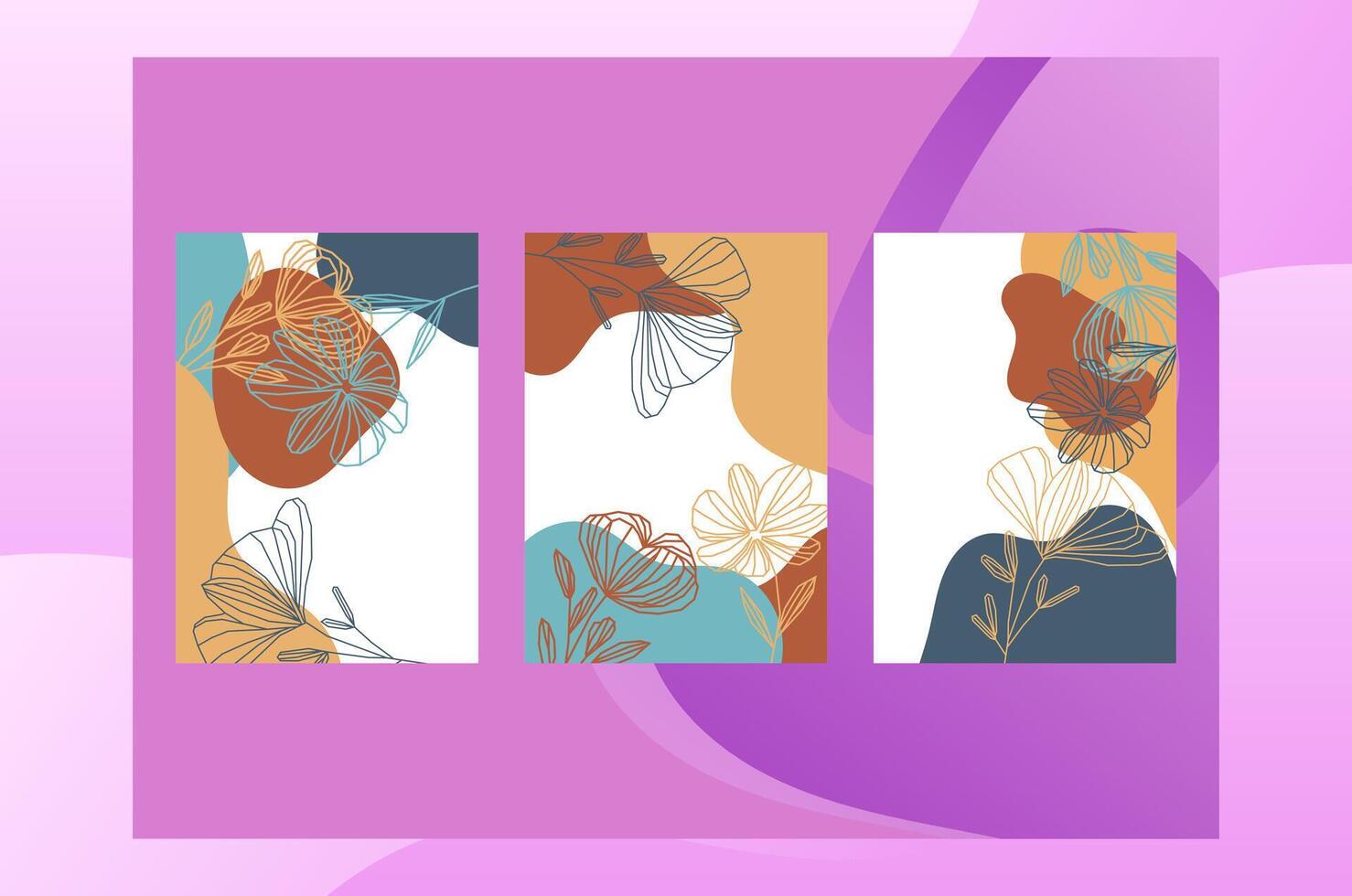 Set of Abstract Floral Illustrations vector