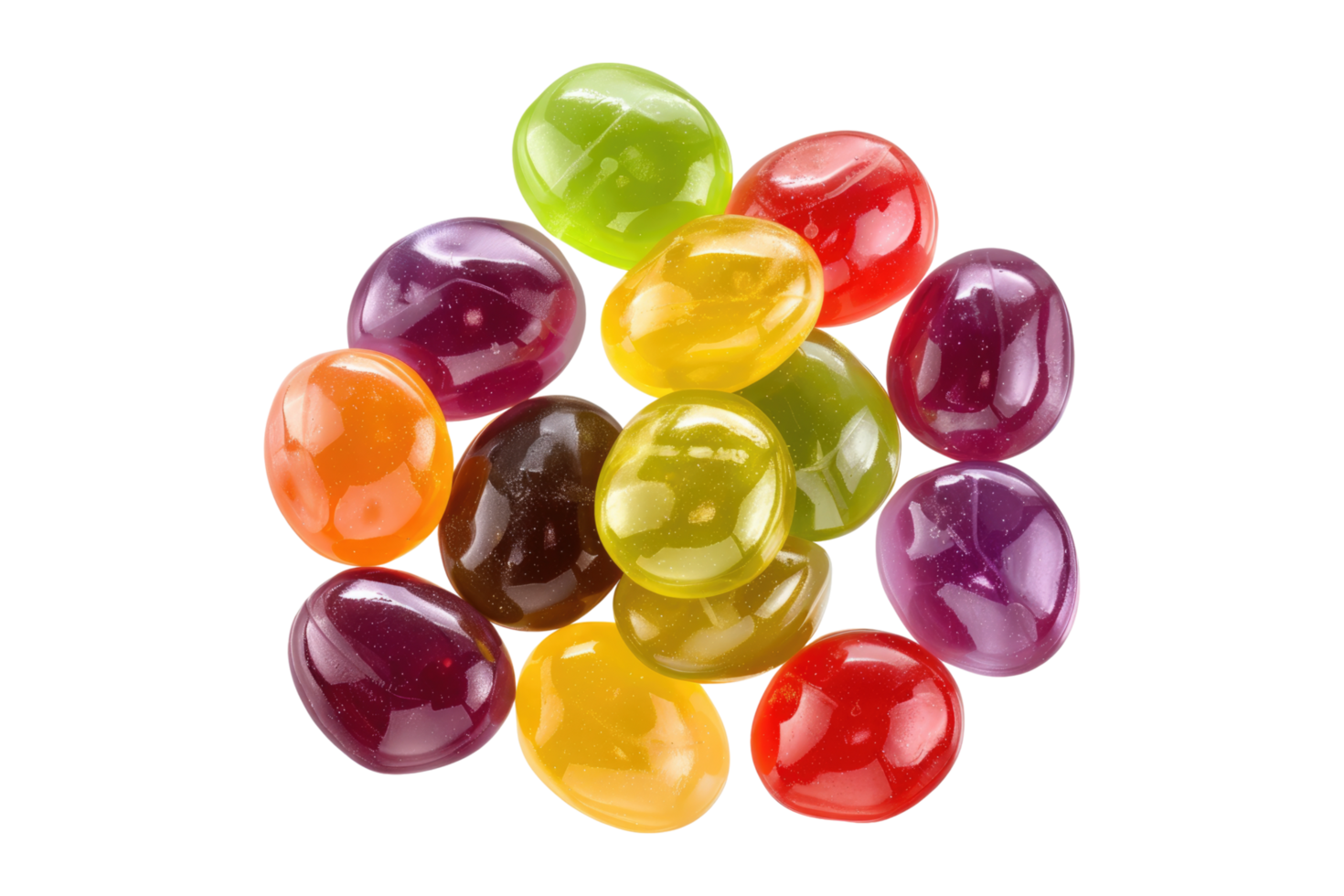 Jelly beans on transparent background png