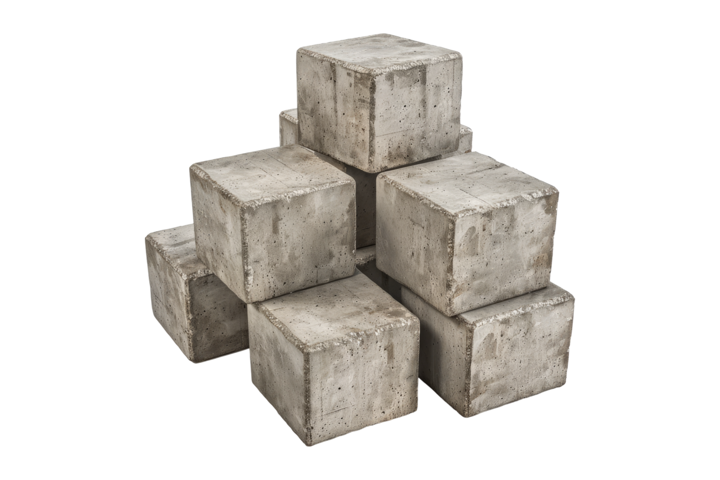 A pile of concrete blocks on a transparent background png