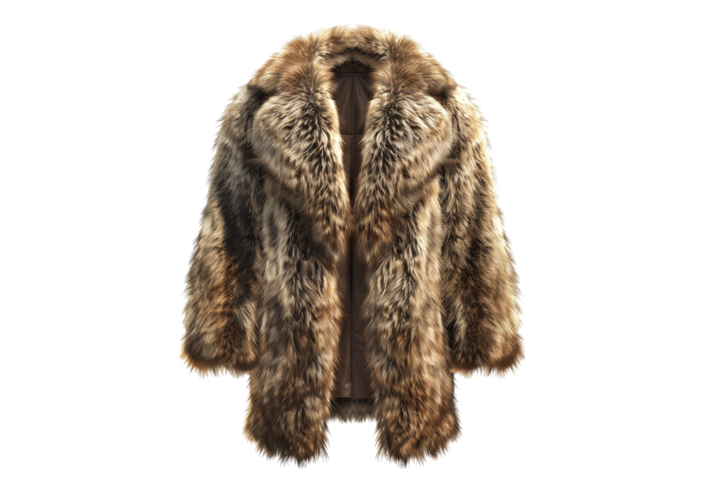 A fur coat is shown on a transparent background png