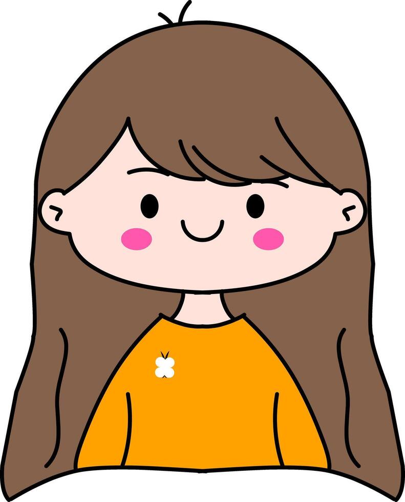 Cute girl clipart drawing vector