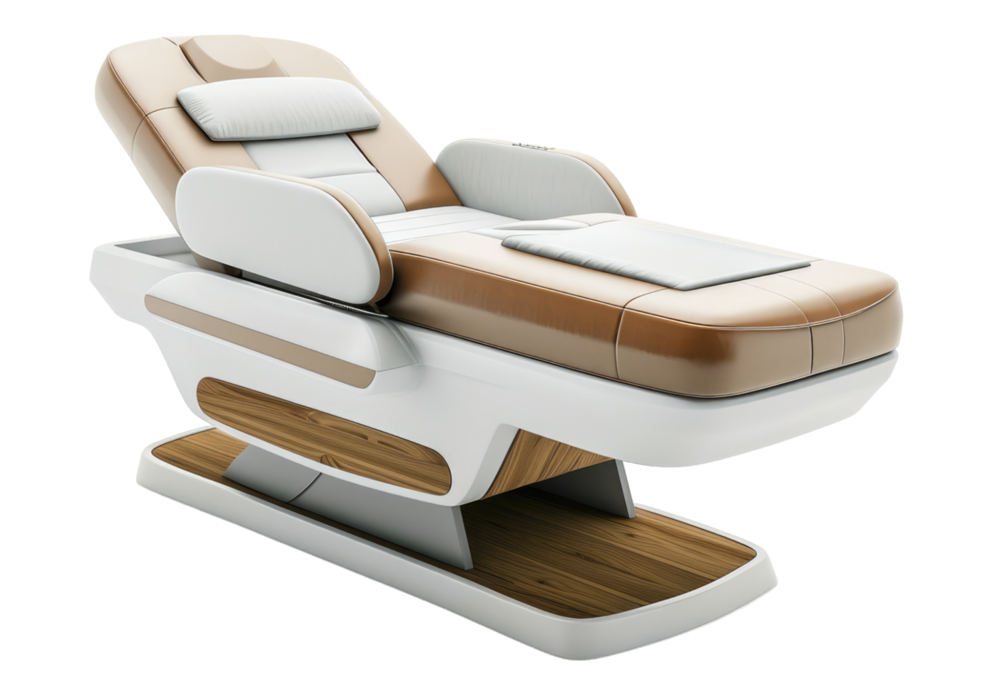 A massage chair with a white and brown seat png