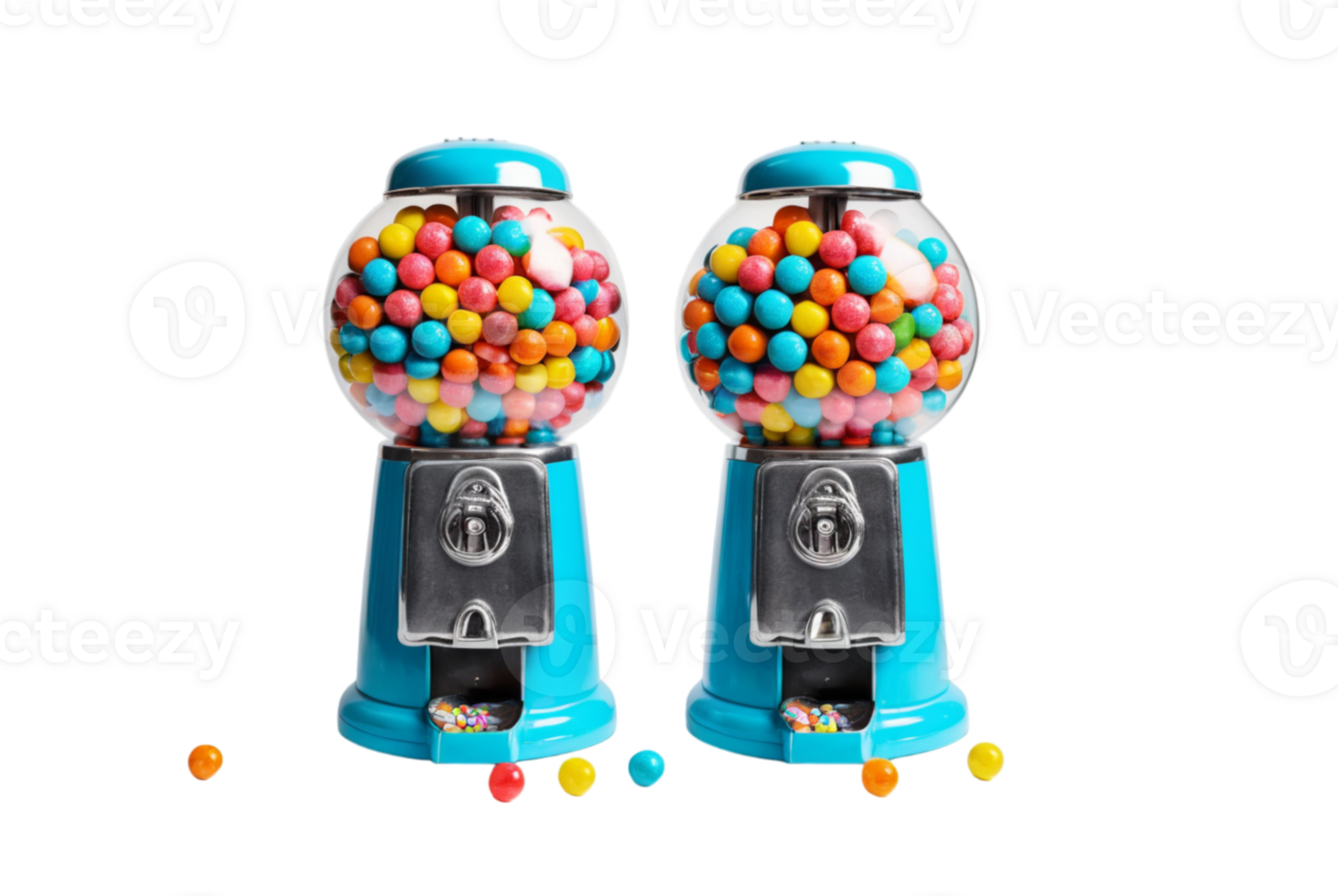 Gumball machine with colorful candies await png