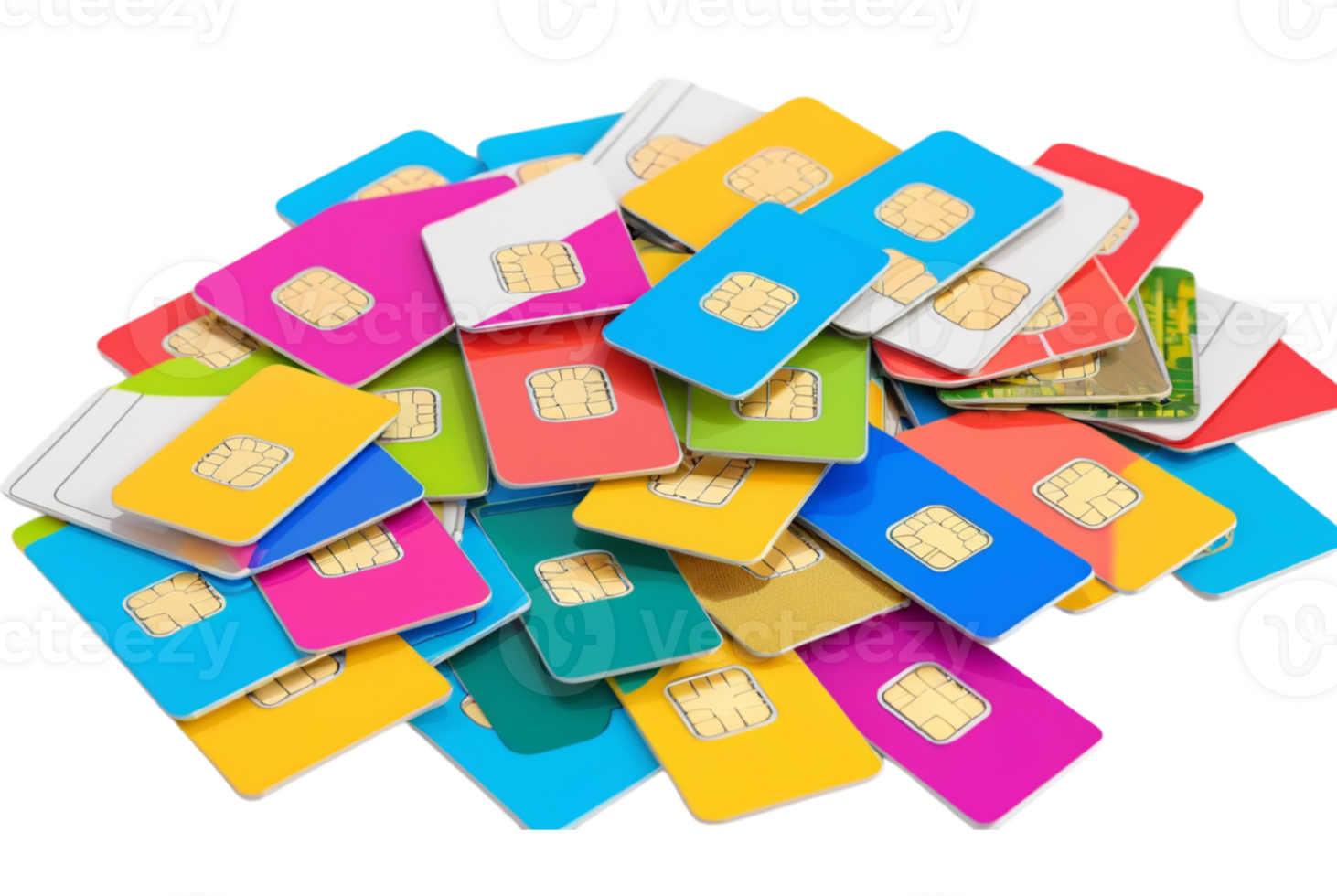 Colorful sim cards bright choices png