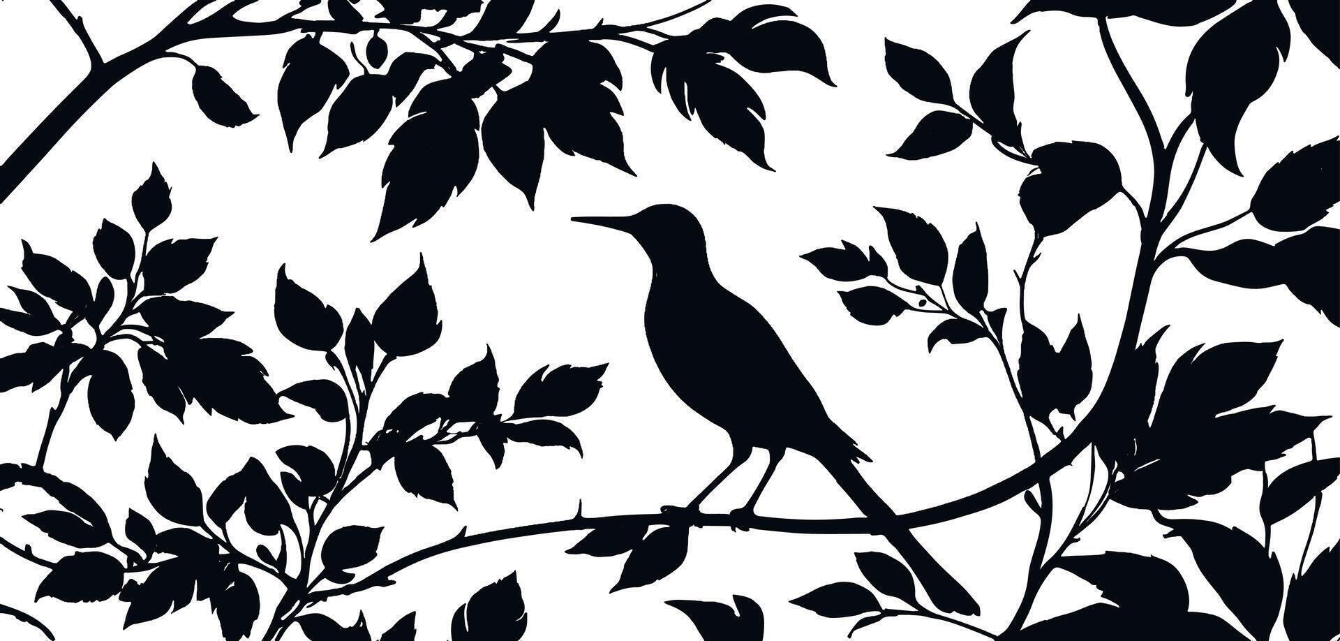 Bird on branch vector