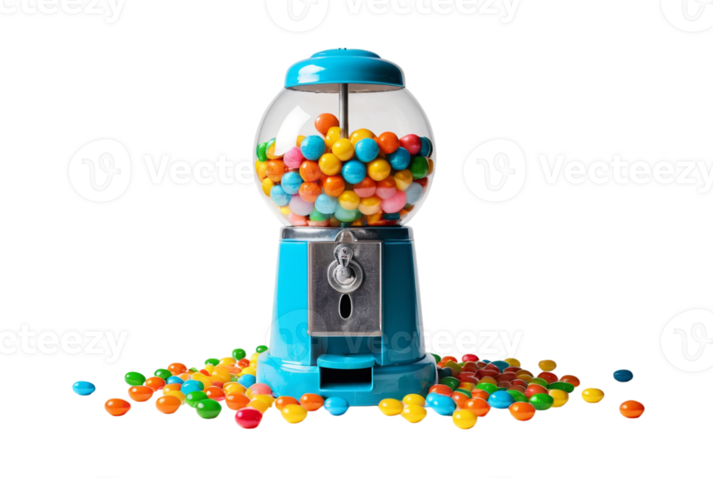 Gumball machine with colorful candies delight png