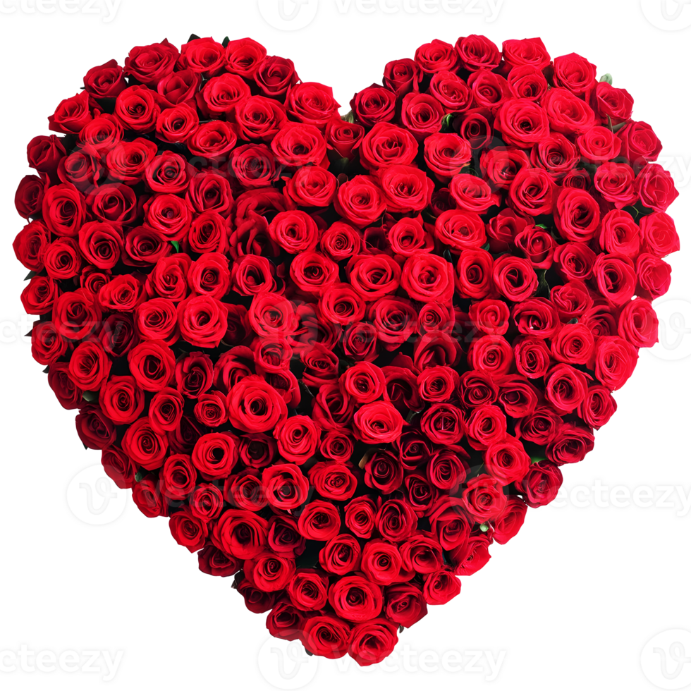 Romantic Red Rose Heart Shaped Gift , A Captivating Symbol of Love, Desire, and Passion. png