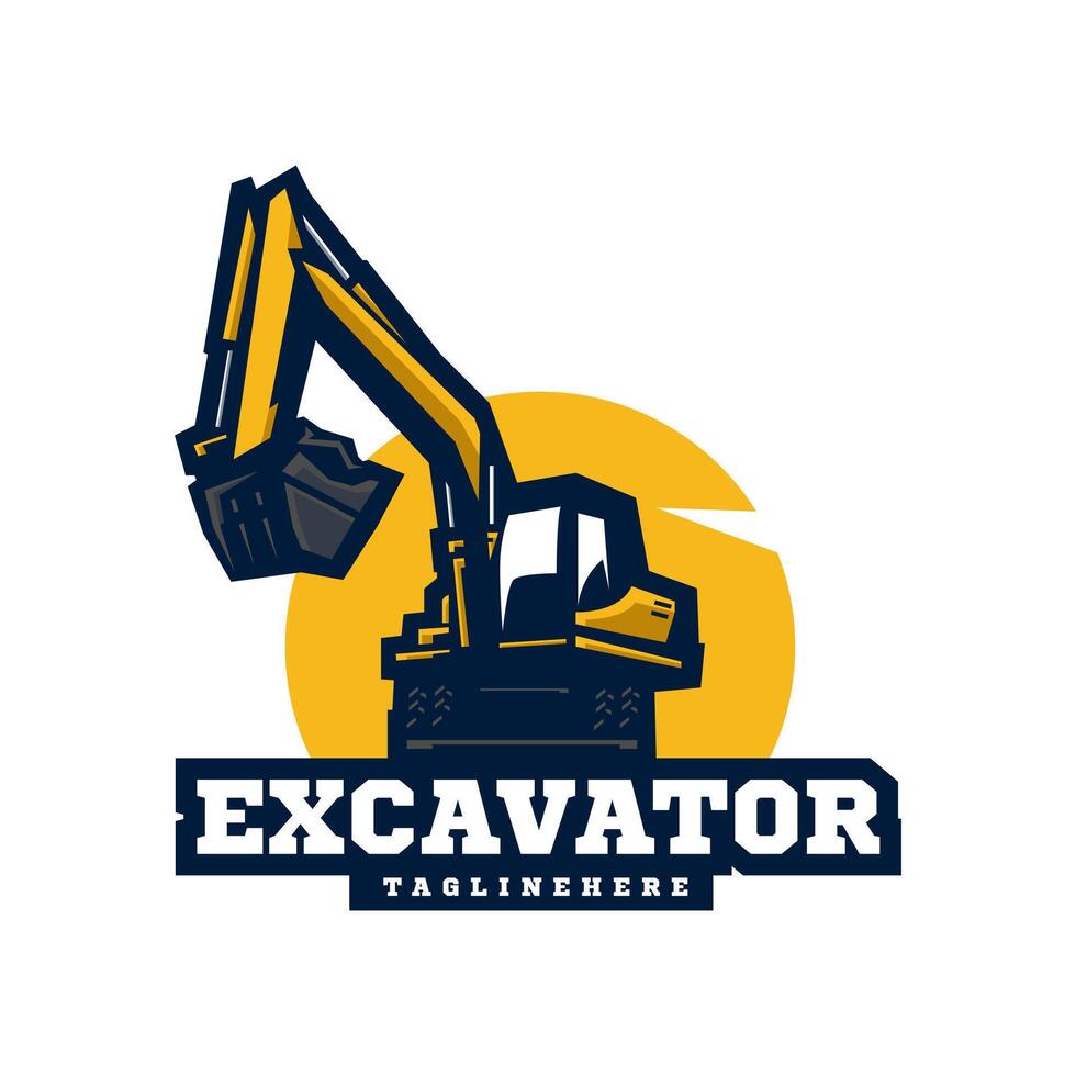 Excavator Logo for Construction Company vector