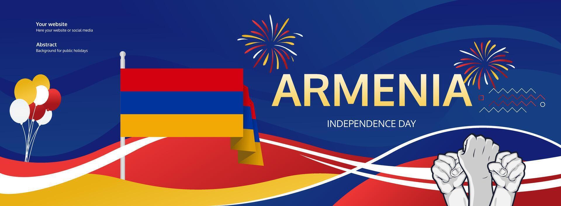 Armenia National Day festive banner background patriotic for national holiday celebrating. Happy Independence day of Armenia September 21 vector