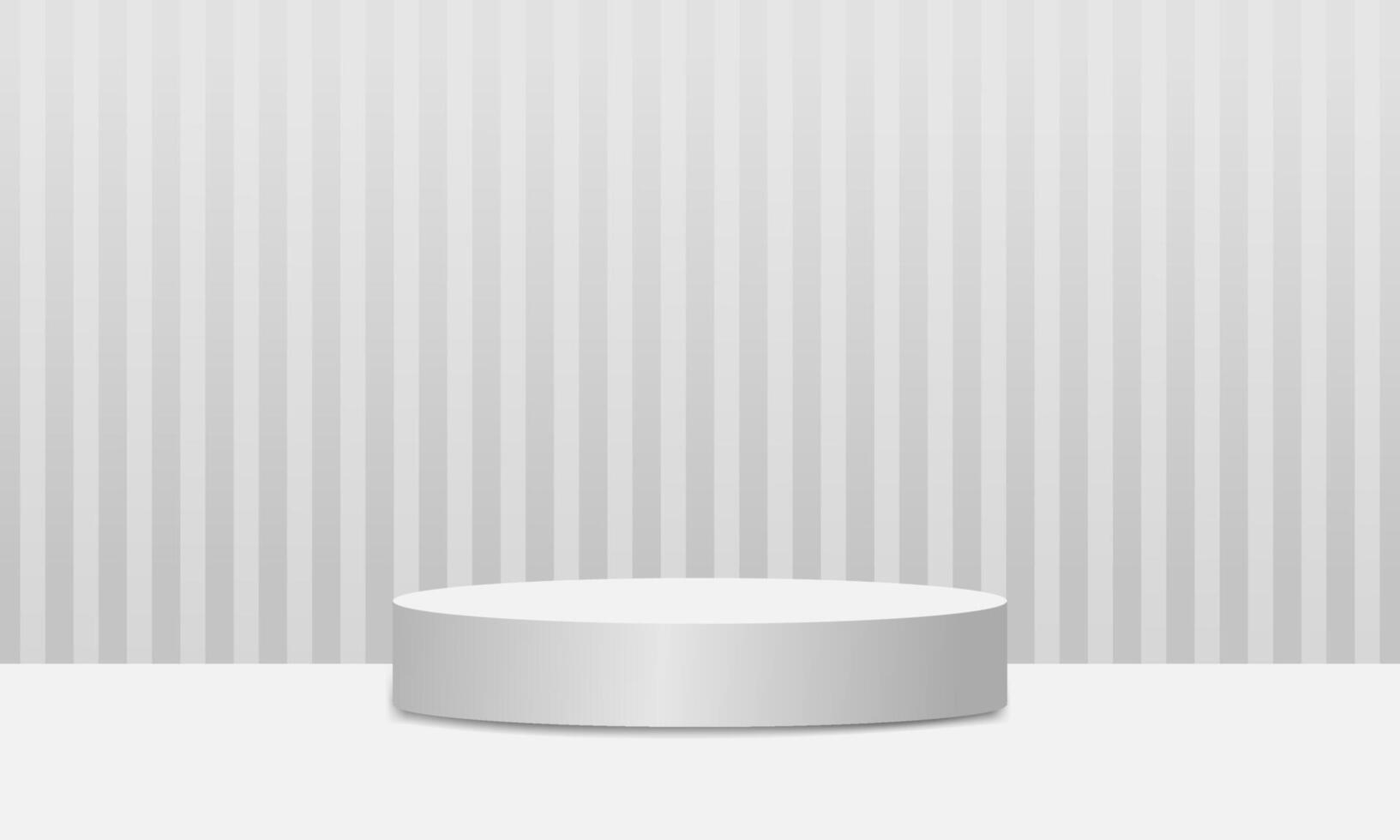 A minimalist white podium with vertical striped background, creating a clean and professional display for showcasing products vector