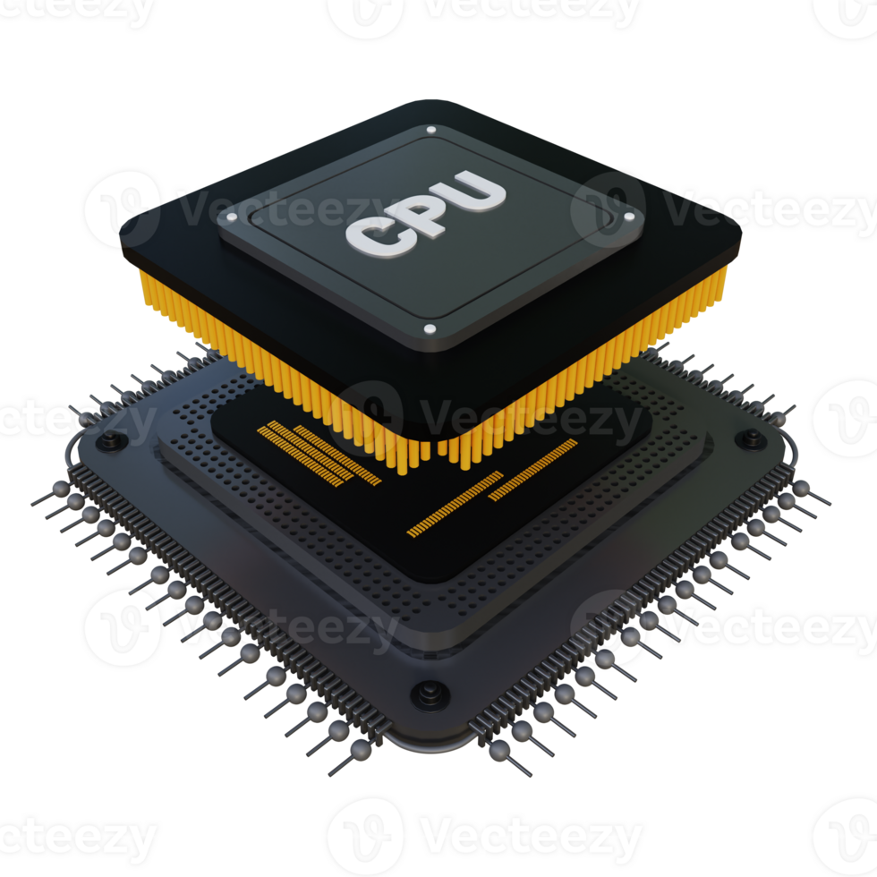 CPU3D Icon Illustration for Web,App, etc png