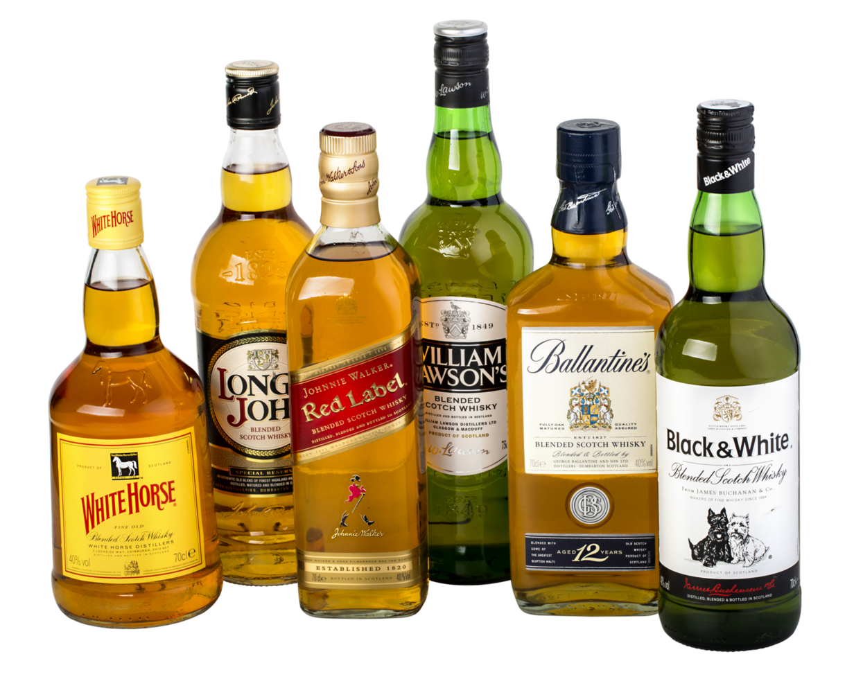 Whiskey bottles isolated png