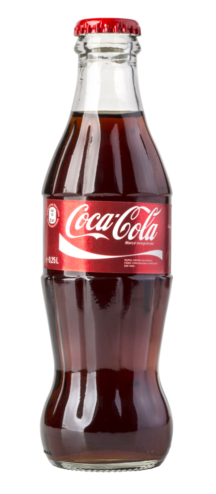 glass bottle of Coca Cola isolated png