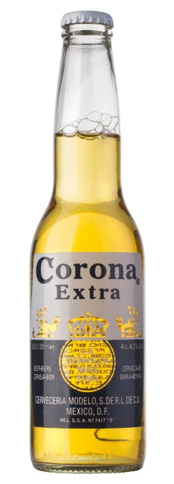 Photo of a bottle of Corona Extra Beer png