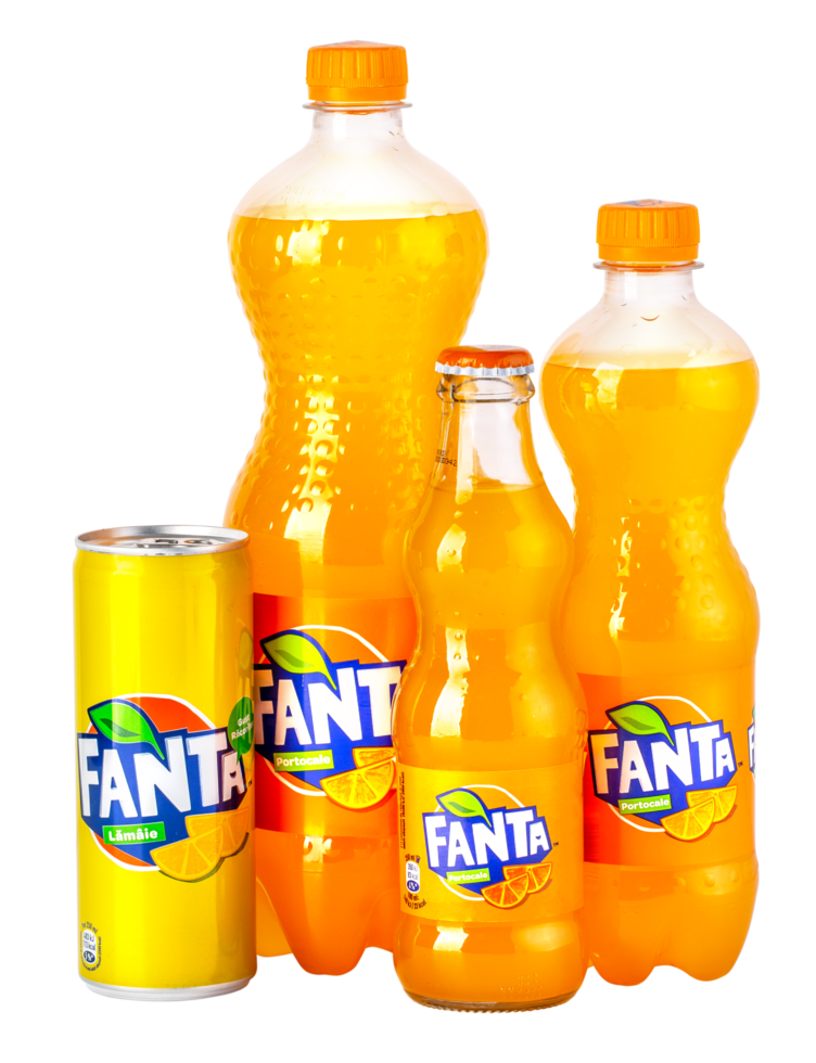 Fanta bottles and can png